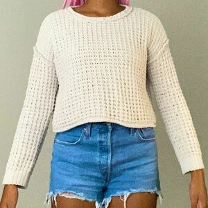 Pink Republic Light Beige Polyester Knit Sweater